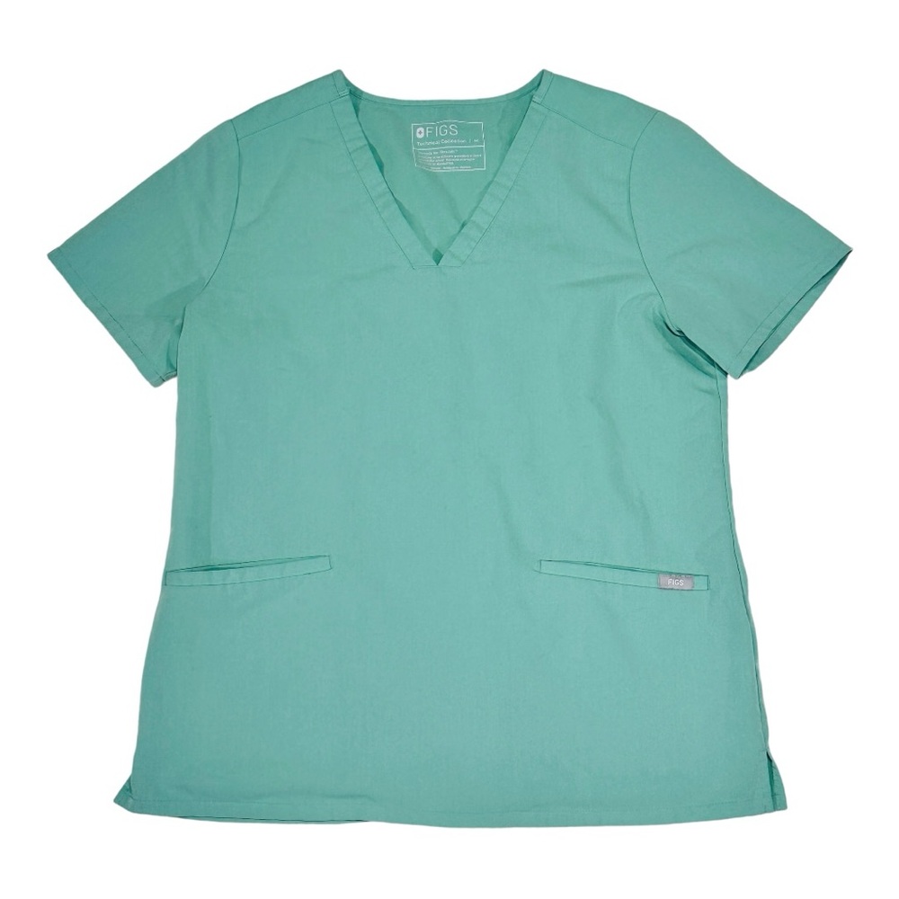 FIGS Casma Three-Pocket Scrub Top - Mint Green